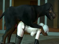 Black dog banging a white beastiality chick